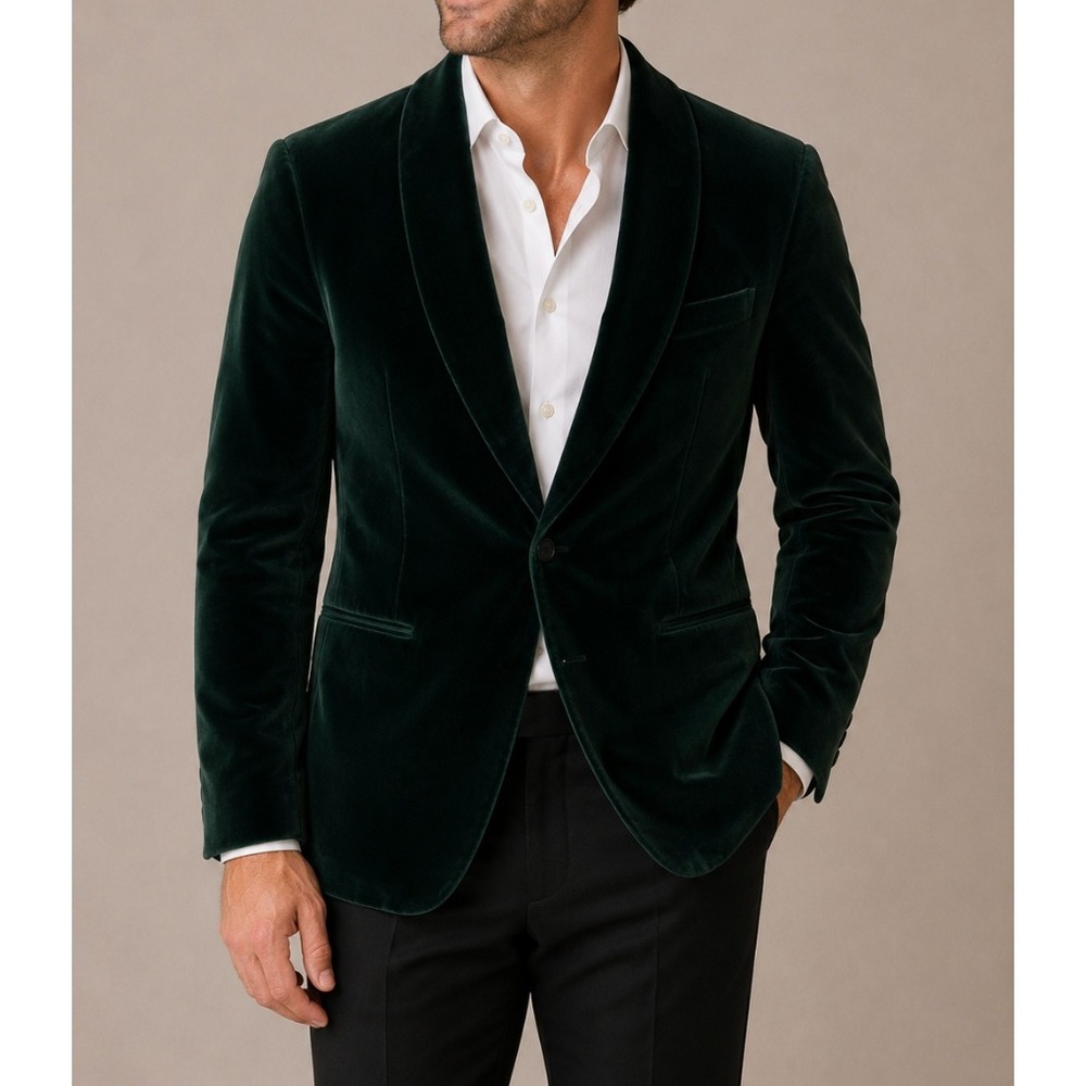 NEW Vintage Polo Ralph Lauren Mens 42R Green Velvet Shawl Tuxedo Jacket USA Made